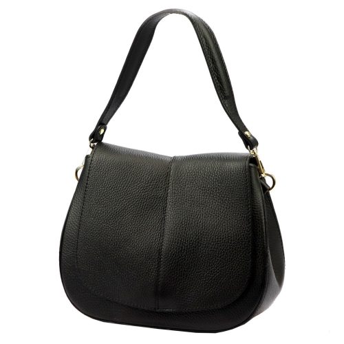 Luka 24-033 fekete női bőr kézitáska, válltáska, oldaltáska 27 x 21 x 9.5 cm