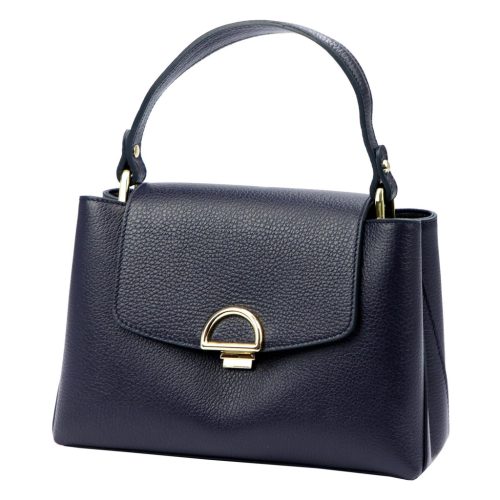 Luka 24-036 navy kék női bőr kézitáska, válltáska, oldaltáska 26 x 17 x 10 cm