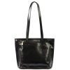 Florence 47 fekete női bőr kézitáska, válltáska, shopper 39 x 28 x 10.5 cm