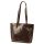 Florence 47 sötétbarna női bőr válltáska, shopper táska 39 x 28 x 10.5 cm
