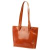 Florence 47 konyakbarna női bőr kézitáska, válltáska, shopper 39 x 28 x 10.5 cm