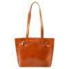 Florence 47 konyakbarna női bőr kézitáska, válltáska, shopper 39 x 28 x 10.5 cm