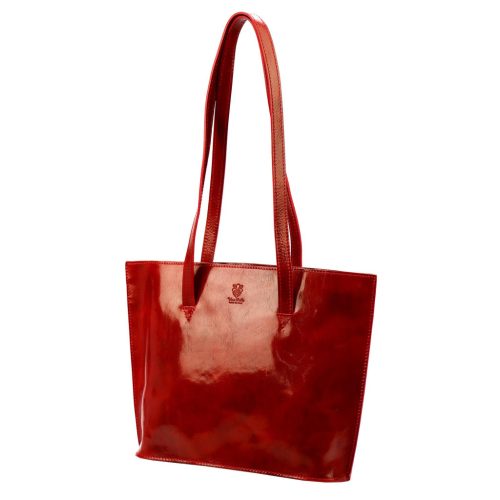 Florence 47 piros női bőr kézitáska, válltáska, shopper 39 x 28 x 10.5 cm