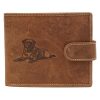 Wild N992L-CHM-DOG kutya nyomatos barna bőr pénztárca 13 × 9,5 cm