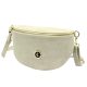 LOCCA LOC-02 bézs velúr női bőr válltáska, oldaltáska, crossbody 28 x 16 x 9 cm