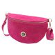 LOCCA LOC-02 magenta velúr női bőr válltáska, oldaltáska, crossbody 28 x 16 x 9 cm