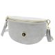 LOCCA LOC-02 szürke velúr női bőr válltáska, oldaltáska, crossbody 28 x 16 x 9 cm