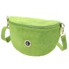 LOCCA LOC-02 zöld velúr női bőr válltáska, oldaltáska, crossbody 28 x 16 x 9 cm