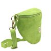 LOCCA LOC-02 zöld velúr női bőr válltáska, oldaltáska, crossbody 28 x 16 x 9 cm