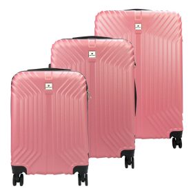   Pierre Cardin ISTANBUL rózsaszín abs 3 részes bőrönd szett 55/65/75 cm