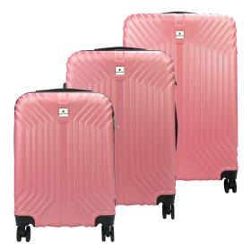   Pierre Cardin ISTANBUL rózsaszín abs 3 részes bőrönd szett 55/65/75 cm