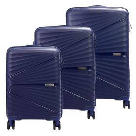   Pierre Cardin sötétkék keményfalú 3 db-os bőrönd szett 55/65/75 cm