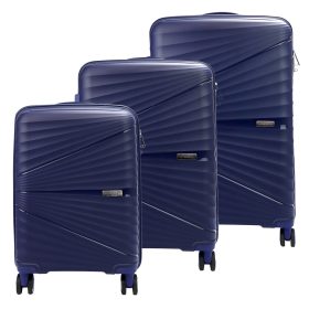   Pierre Cardin sötétkék keményfalú 3 db-os bőrönd szett 55/65/75 cm