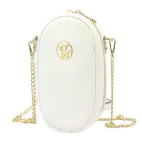   Gregorio 1734  fehér női bőr mobiltartó partytáska, válltáska 12 x 20 x 6 cm
