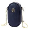 Gregorio 1734 navy kék női bőr mobiltartó partytáska, válltáska 12 x 20 x 6 cm