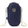 Gregorio 1734 navy kék női bőr mobiltartó partytáska, válltáska 12 x 20 x 6 cm