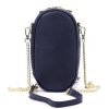 Gregorio 1734 navy kék női bőr mobiltartó partytáska, válltáska 12 x 20 x 6 cm