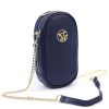 Gregorio 1734 navy kék női bőr mobiltartó partytáska, válltáska 12 x 20 x 6 cm