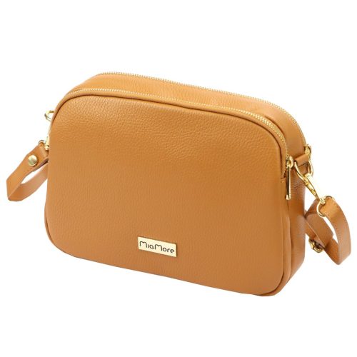 MiaMore 01-068 barna női bőr válltáska, oldaltáska, crossbody 26 x 19 x 8 cm