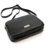 MiaMore 01-068 fekete női bőr válltáska, oldaltáska, crossbody 26 x 19 x 8 cm
