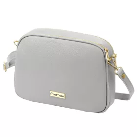   MiaMore 01-068 szürke női bőr válltáska, oldaltáska, crossbody 26 x 19 x 8 cm