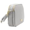 MiaMore 01-068 szürke női bőr válltáska, oldaltáska, crossbody 26 x 19 x 8 cm