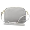 MiaMore 01-068 szürke női bőr válltáska, oldaltáska, crossbody 26 x 19 x 8 cm