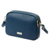 MiaMore 01-068 kék női bőr válltáska, oldaltáska, crossbody 26 x 19 x 8 cm