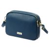 MiaMore 01-068 kék női bőr válltáska, oldaltáska, crossbody 26 x 19 x 8 cm