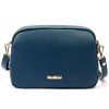 MiaMore 01-068 kék női bőr válltáska, oldaltáska, crossbody 26 x 19 x 8 cm