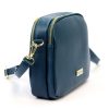 MiaMore 01-068 kék női bőr válltáska, oldaltáska, crossbody 26 x 19 x 8 cm