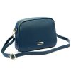 MiaMore 01-068 kék női bőr válltáska, oldaltáska, crossbody 26 x 19 x 8 cm