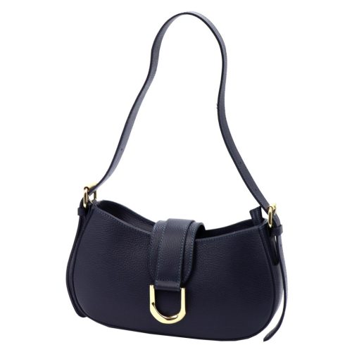 Luka 24-037 navy kék női bőr kézitáska, válltáska 29 x 17 x 6 cm