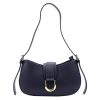 Luka 24-037 navy kék női bőr kézitáska, válltáska 29 x 17 x 6 cm