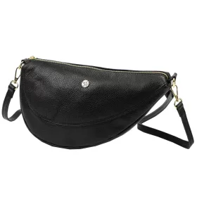   Gregorio 1735 fekete női bőr válltáska, oldaltáska, crossbody 32 x 18 x 7 cm