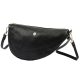 Gregorio 1735 fekete női bőr válltáska, oldaltáska, crossbody 32 x 18 x 7 cm