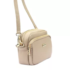   MiaMore 01-062 bézs női bőr válltáska 18.5 x 13.5 x 7.5 cm