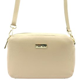 MiaMore 01-063 bézs női bőr válltáska 25 x 16 x 10 cm