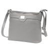 Luka 20-076 szürke női bőr válltáska, oldaltáska, crossbody 24 x 20 x 10 cm
