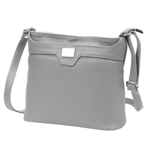 Luka 20-076 szürke női bőr válltáska, oldaltáska, crossbody 24 x 20 x 10 cm