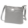 Luka 20-076 szürke női bőr válltáska, oldaltáska, crossbody 24 x 20 x 10 cm