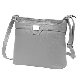   Luka 20-076 szürke női bőr válltáska, oldaltáska, crossbody 24 x 20 x 10 cm