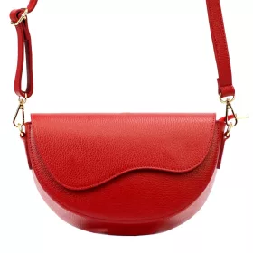   Luka 20-063 piros női bőr válltáska, oldaltáska, crossbody 26 x 16 x 9 cm