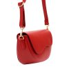 Luka 20-063 piros női bőr válltáska, oldaltáska, crossbody 26 x 16 x 9 cm