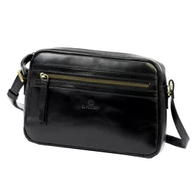   EL FORREST LB33-68 fekete női bőr válltáska, oldaltáska, crossbody 25 x 18 x 7 cm