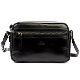   EL FORREST LB33-68 fekete női bőr válltáska, oldaltáska, crossbody 25 x 18 x 7 cm