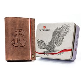   Peterson PTN 317PW-02 2-1-4 HUNTER barna férfi bőr pénztárca
