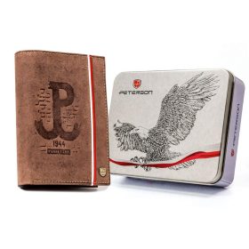   Peterson PTN 317PW-03 2-1-4 HUNTER barna férfi bőr pénztárca
