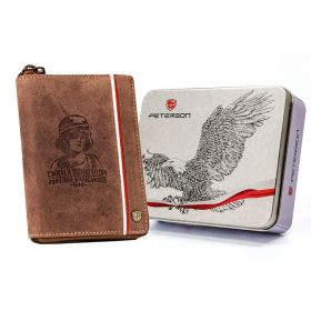   Peterson PTN 340PW-04 2-1-4 HUNTER barna férfi bőr pénztárca