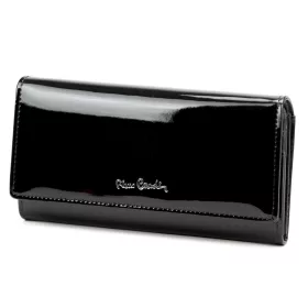   Pierre Cardin 07 SHINY 100 fekete női rostbőr-bőr pénztárca 18,5 x 10 cm